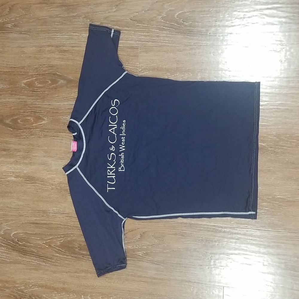 (M) Beach Rays Turks & Caicos British West Indies Swimwear Rashguard Vacation